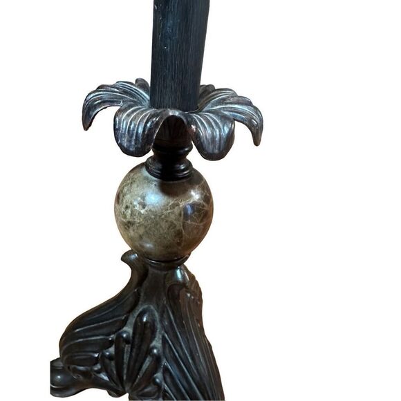 Vintage Wooden 15” desk lamp with marble accent tested/ working - Picture 7 of 8